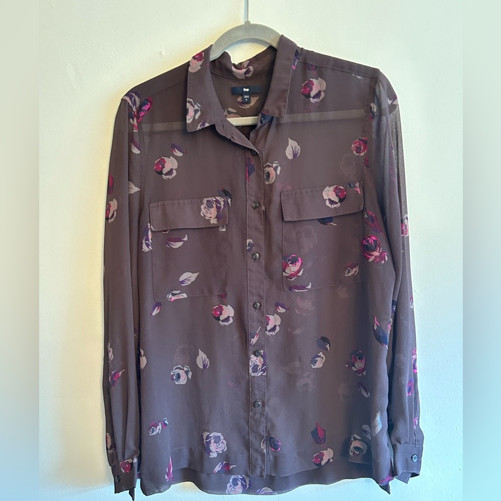 GAP Sheer Pocket Blouse